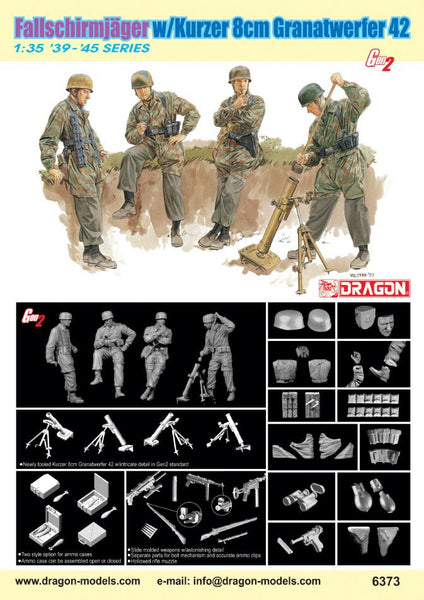 Dragon 1/35 Fallschirmjager w/Kurzer 8cm Granatwerfer 42 | 6373