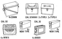 Verlinden 1/35 Cal.30 &.50, 20mm Ammo Boxes  | VER305