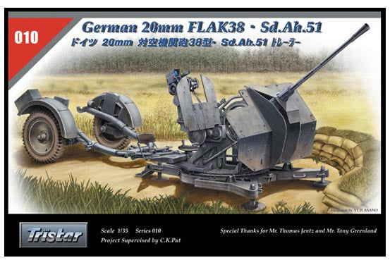 Tristar 1/35 German 20mm Flak38 - Sd.Ah.51  | 35010