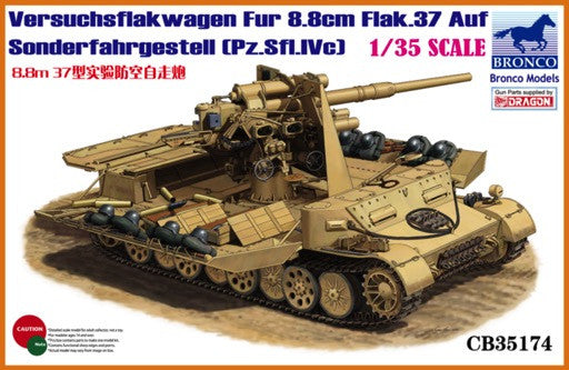 Bronco 1/35 Versuchsflakwagen 8.8cm Flak 37 auf Sonderfahrgestell | 35174