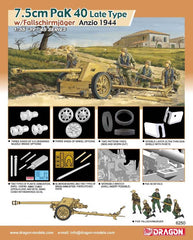 Dragon 1/35 7.5cm Pak 40 Late Production w/Fallschirmjager (Anzio 1944) | 6250