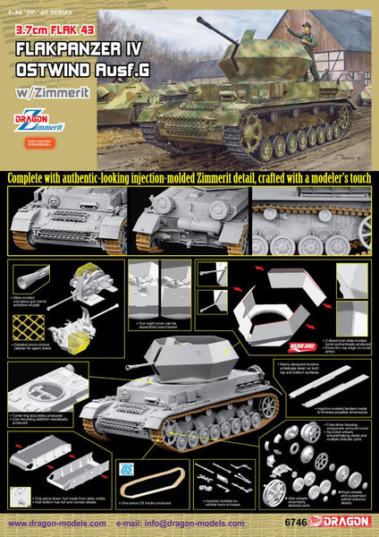 Dragon 1/35 FlaK 43 Flakpanzer IV "Ostwind" w/Zimmerit | 6746