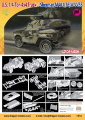 Dragon 1/72 1/4-Ton 4x4 Truck + Sherman M4A1(76)W VVSS | 7412