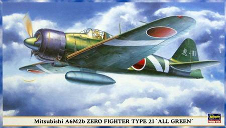 Hasegawa 1/48 Mitsubishi A6M2b Zero Fighter Type 21 'All Green' 9528