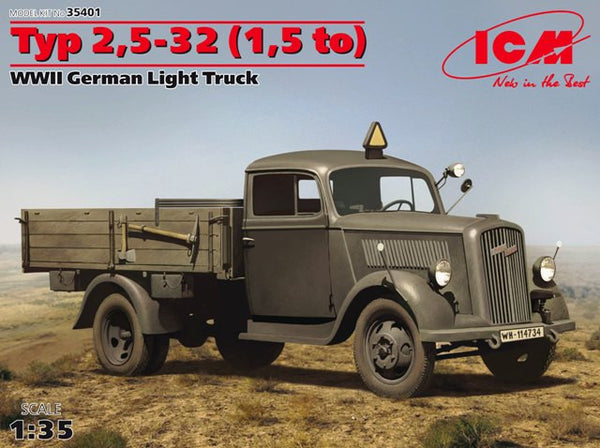 ICM 1/35 WWII German Opel Blitz Light Utility Cargo Truck Typ 2.5-32 (1.5ton) | 35401