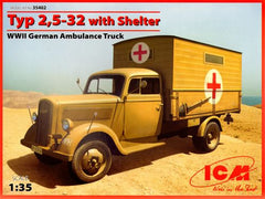 ICM 1/35 WWII German Ambulance Truck Typ 2.5-32 with Shelter | 35402