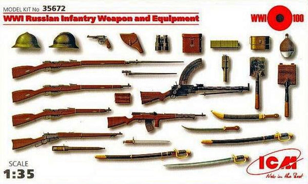ICM 1/35 WWI Russian Infantry Weapon and Equipment |  35672