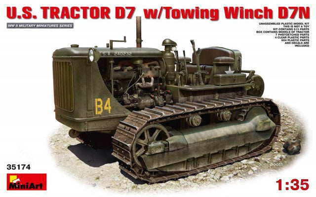 Miniart 1/35 U.S. Tractor D7 with Towing Winch D7N