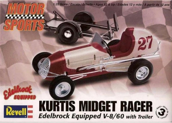 Revell 1/25 Kurtis Midget Racer Edelbrock Equipped V-8/60 with Trailer | REV85-4249
