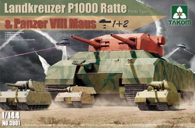 z*i様 TAKOM 1/144 Landkreuzer P1000 & Mau Takom 1/144 Landkreuzer P1000 Ratte & Panzer VIII Maus (1+2