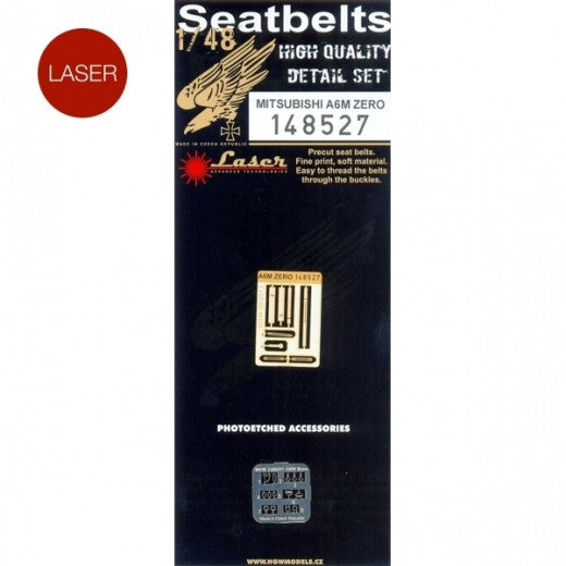 HGW 1/48 Pre-cut Seatbelts for Tamiya or Hasegawa A6M Zero - 148527