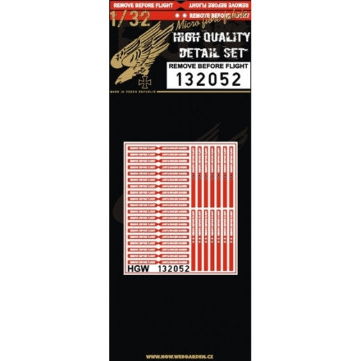 HGW 1/32 Remove Before Flight - Belts | 132052