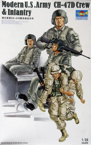 Trumpeter 1/35 Modern U.S. Army CH-47D Crew & Infantry | TRUM00415