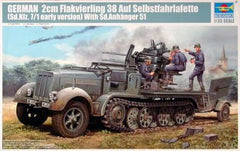 Trumpeter 1/35 German 2cm Flakvierling 38 auf Selbstfahrlafette with Sd.Anhanger 51 | TRUM01523